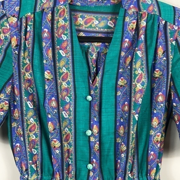 Vintage Floral Patterned Pleated Dress size S - Picture 7 of 15